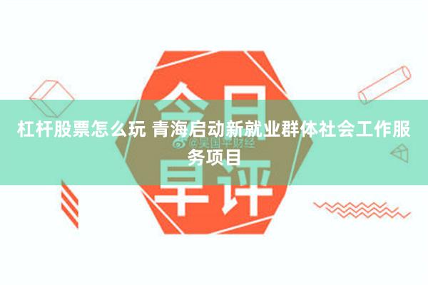 杠杆股票怎么玩 青海启动新就业群体社会工作服务项目