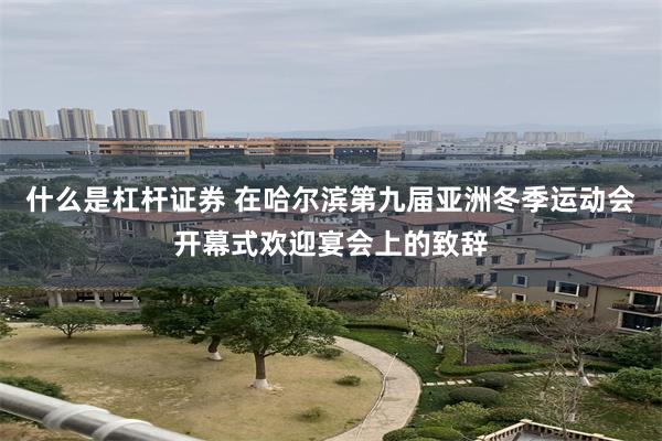 什么是杠杆证券 在哈尔滨第九届亚洲冬季运动会开幕式欢迎宴会上的致辞