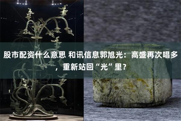 股市配资什么意思 和讯信息郭旭光：高盛再次唱多，重新站回“光”里？